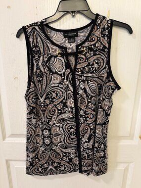 Liz Claiborne sleeveless Black/Tan top